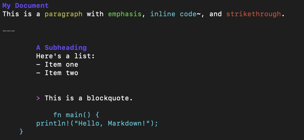 Generated Markdown without symbols
